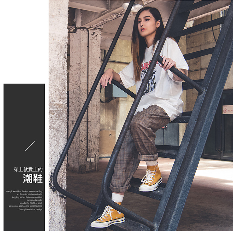 Converse 1970s Huang Gao 162063c vàng thấp 162054c giày nam Giày nữ giày vải tiêu chuẩn Samsung giày tập gym nam