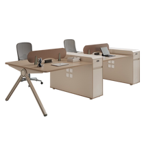 Simple modern staff office desk and chair combination 4 pairs 6 man positions staff financial office table card holder 1 5 meters