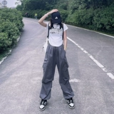 Летние тонкие дорожные штаны подходит для мужчин и женщин, в американском стиле, на шнурках, свободный крой