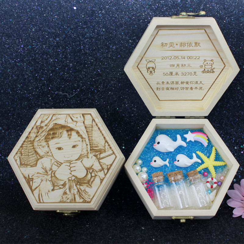 Baby Fetal Hair Umbilical Cord Collection Box Tire Hair Souvenir Diy Milk Tooth Bottle Custom Engraving Birthday Zodiac Gifts