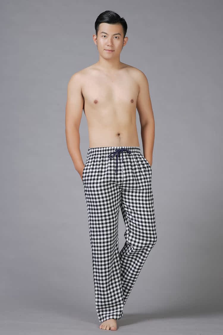 Quần pyjama nam cotton dày phần lớn kích thước bình thường quần nhà nam cotton lỏng mùa thu và mùa đông trung niên nhà cha mẹ quần quần short jean nam