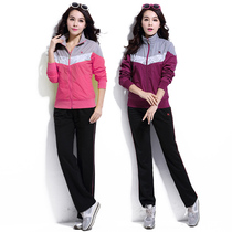 Sports suit women Spring and Autumn new large size windbreaker coat thin middle-aged mother running casual wear two-piece set