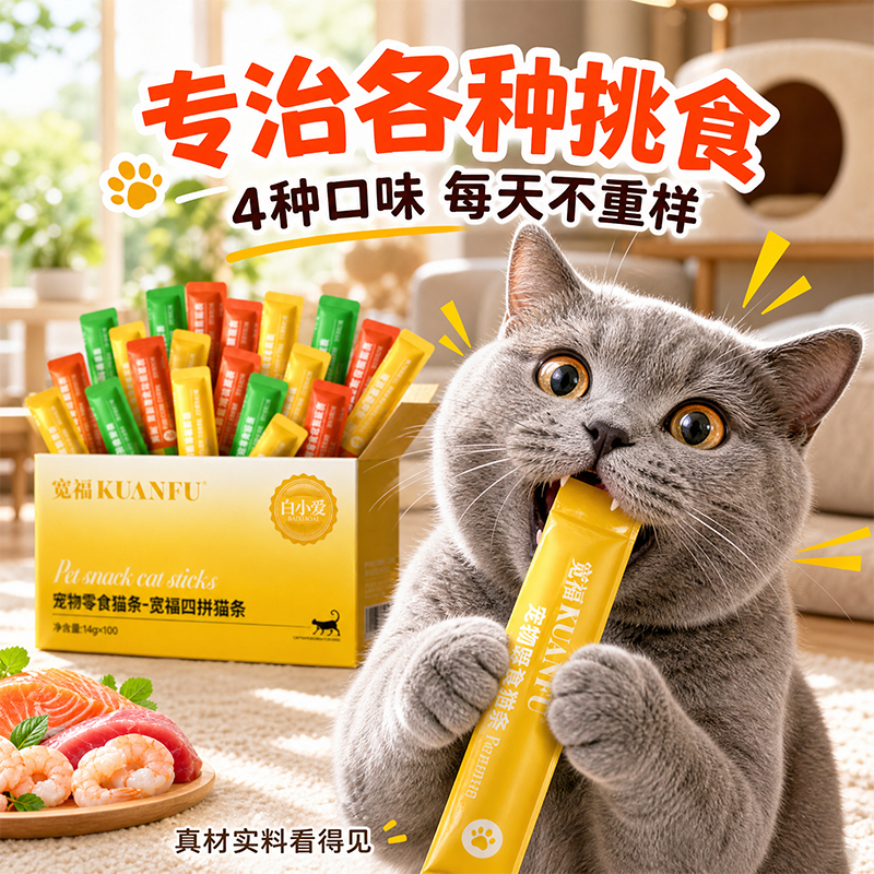 Kuanfu Cat Treats Sample Pack for Stocking Up, Beautifying Fur, Nutritious Pet Fish Oil, Anti-Hair Loss, Complete Main Food for Kittens Kuanfu Cat Treats Sample Pack for Stocking Up, Beautifying Fur, Nutritious Pet Fish Oil, Anti-Hair Loss, Complete Main Food for Kittens
