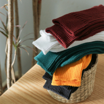 Socks mens stockings Autumn and winter long tube thickened warm cotton deodorant thick line Yu Wenle solid color tube socks tide brand