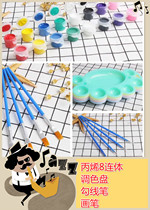 Acrylic paint strip set 6 colors 3ML 8 colors 3ML one-piece graffiti painting Gypsum ceramic white embryo transfer painting