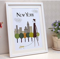 Framed picture frame picture frame Fine art work framed picture frame log solid wood photo frame picture frame 4K8K photo frame