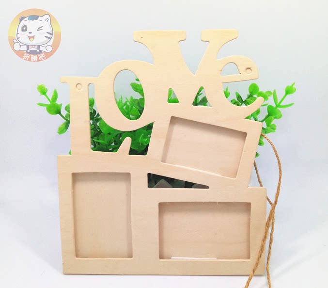 DIY Wooden Photo Frame Pearl Snow Flower Clay Clay Photo Frame LOVE Photo Frame Preacher Photography Material Graffiti Frame