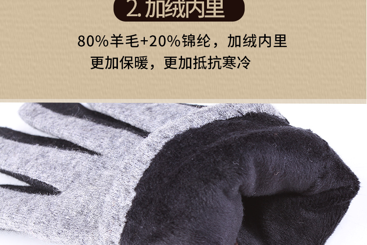 Gants pour homme en Laine Cachemire - Ref 2781455 Image 17