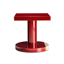 High-grade paint small coffee table French art classic solid wood side designer Nordic square red side