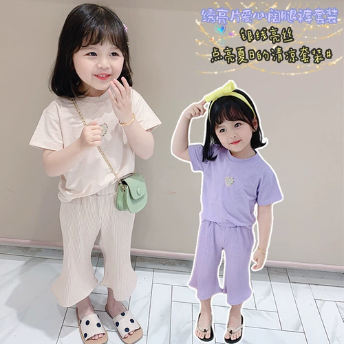 Летние штаны, детская летняя одежда, комплект, короткий рукав, 2020, 2 лет