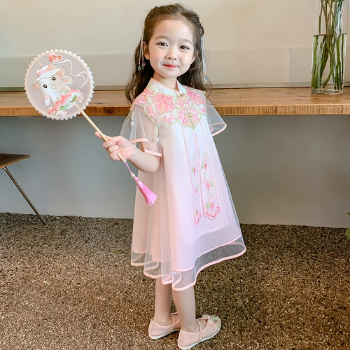 Летняя одежда, летнее ханьфу, детская юбка, детский наряд маленькой принцессы, китайский стиль