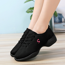 A few times to smell dancing womens shoes summer flat new mesh breathable dance shoes womens soft soles adult square dance shoes