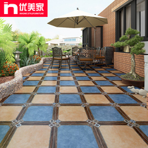 Foshan American pastoral antique brick 400x400 outdoor terrace courtyard balcony tile non-slip floor tiles floor tiles