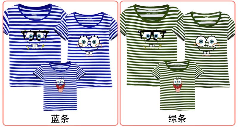 Cha mẹ cho con mặc mùa hè gia đình ba mẹ con mặc áo thun ngắn tay hoạt hình xốp bé dễ thương bộ đồ thể thao đẹp cho cả nhà