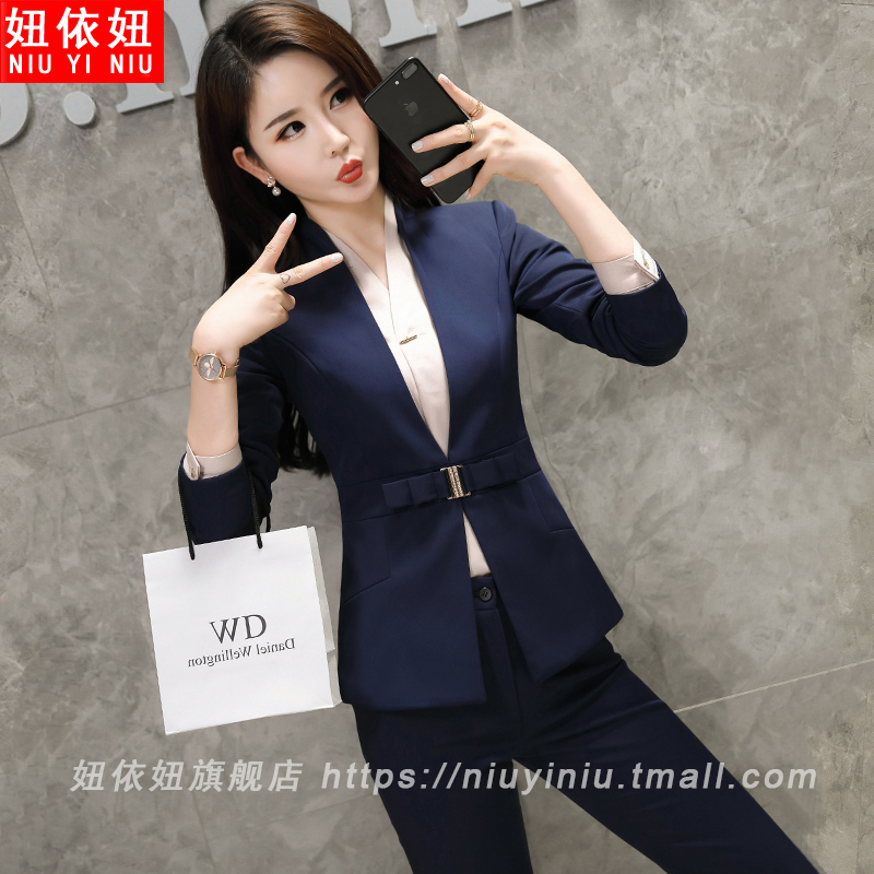 Workwear suit female fashion style suit female dress dress work clothes autumn and winter new fame western clothing interview dress