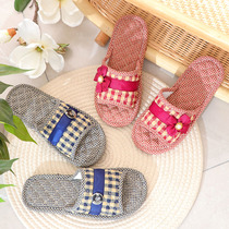 European-style wooden floor slippers silent cloth bottom soft bottom silent indoor home summer home cotton room autumn and winter