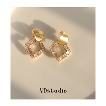 NDblingbbling Shiny Zircon Advanced Senses Geometric Mix Mosquito Coil Dish Without Earhole Invisible Ear Clip