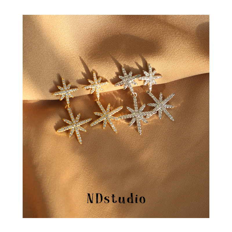 ND without earbugling ultra-flash-inlaid zircon Hexagonal star Mans delicately high level Invisible No Pain Mosquito-repellent Dish Ear Clip