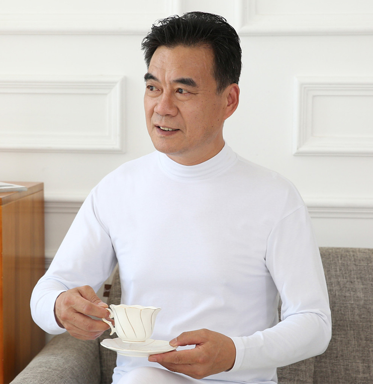 Trung niên và già cotton đồ lót nhiệt nam cao cổ áo mỏng phần quần áo mùa thu đơn mảnh mùa thu và mùa đông cơ sở áo len cotton ao giu nhiet nu