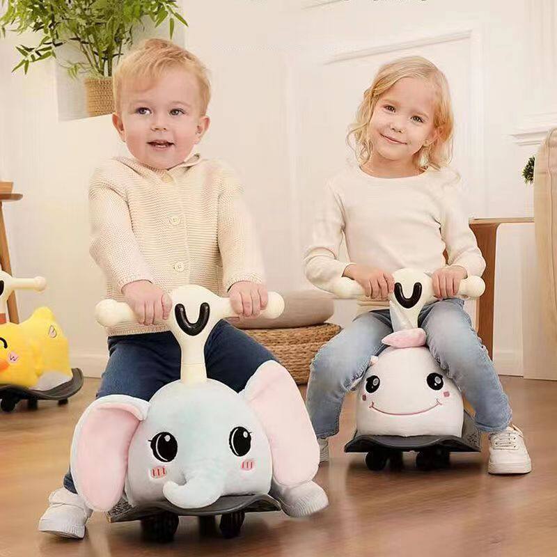 Flying pigeon twisted car children's baby toy 1 3 year old silent wheel defense side of chick car