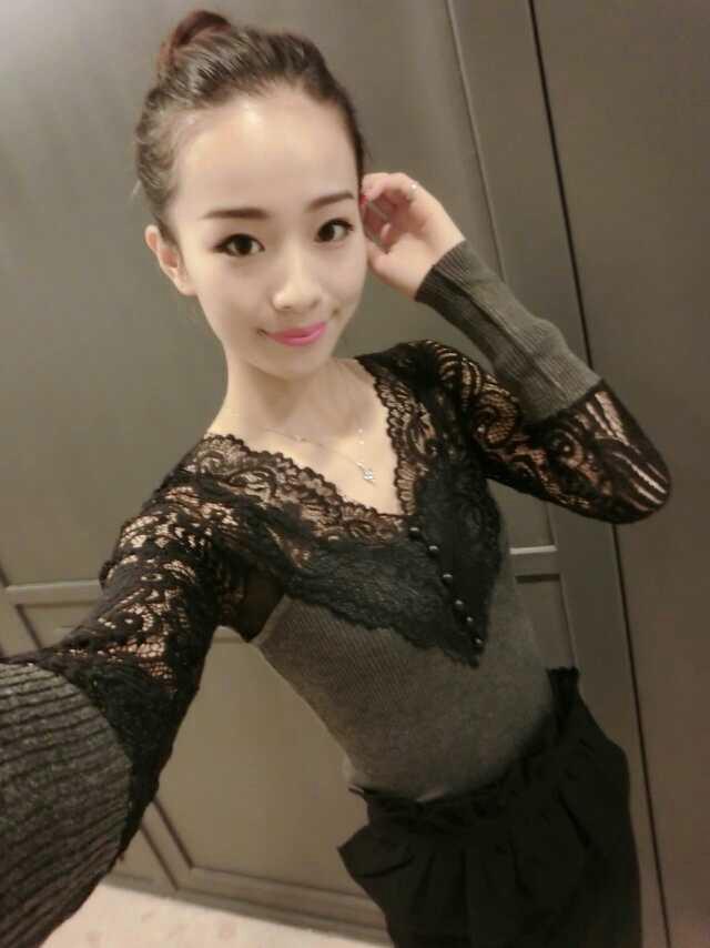 Mùa đông mới cotton gợi cảm Đầm bó sát cổ chữ V cộng với nhung dày đồ lót nhiệt chạm đáy áo sơ mi nữ áo lót mặc vest nữ