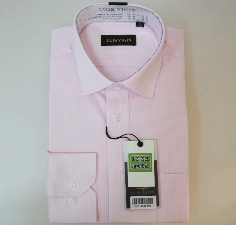Luis Vigin New Autumn and Winter Pink Casual Striped Men's Long-Sleeved Shirt Free Shipping C150