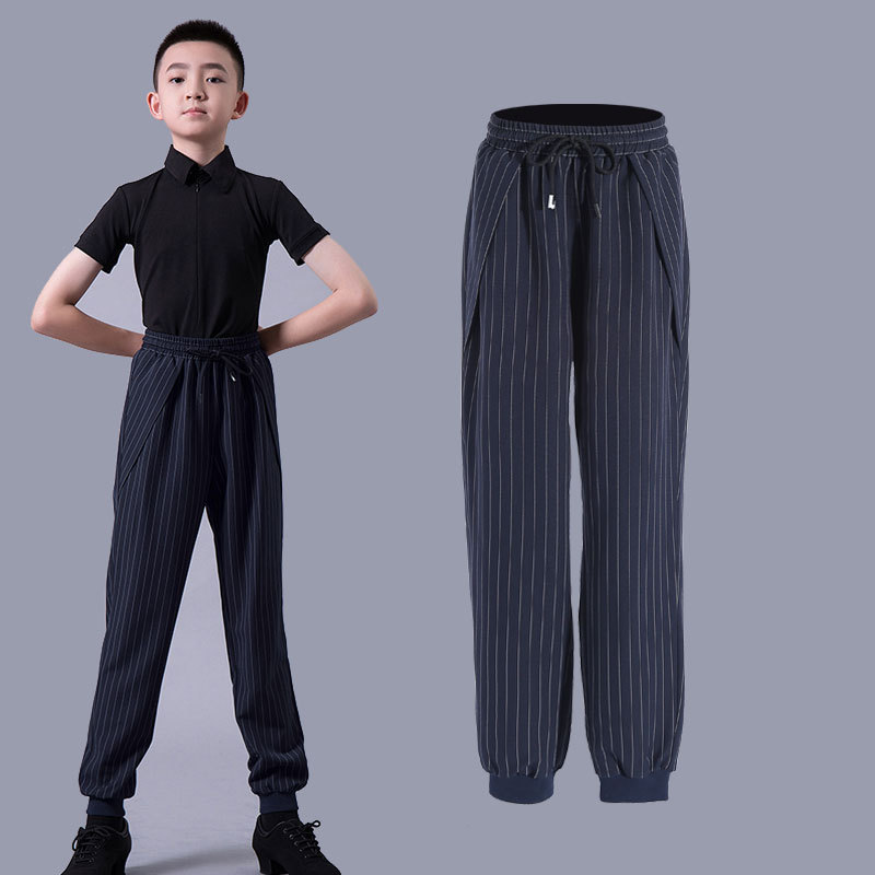 Boys latin dance pants Boys national standard Latin dance trousers with high bandage and loose band