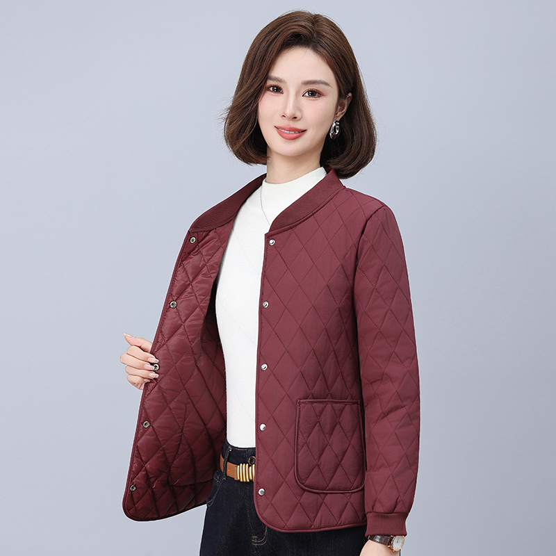 Lightweight, Versatile, Warm Little Cotton Jacket, Close-Fitting Stand-Up Collar Cotton Coat for Mothers, New Autumn and Winter down Cotton Jacket with Inner Lining for Women