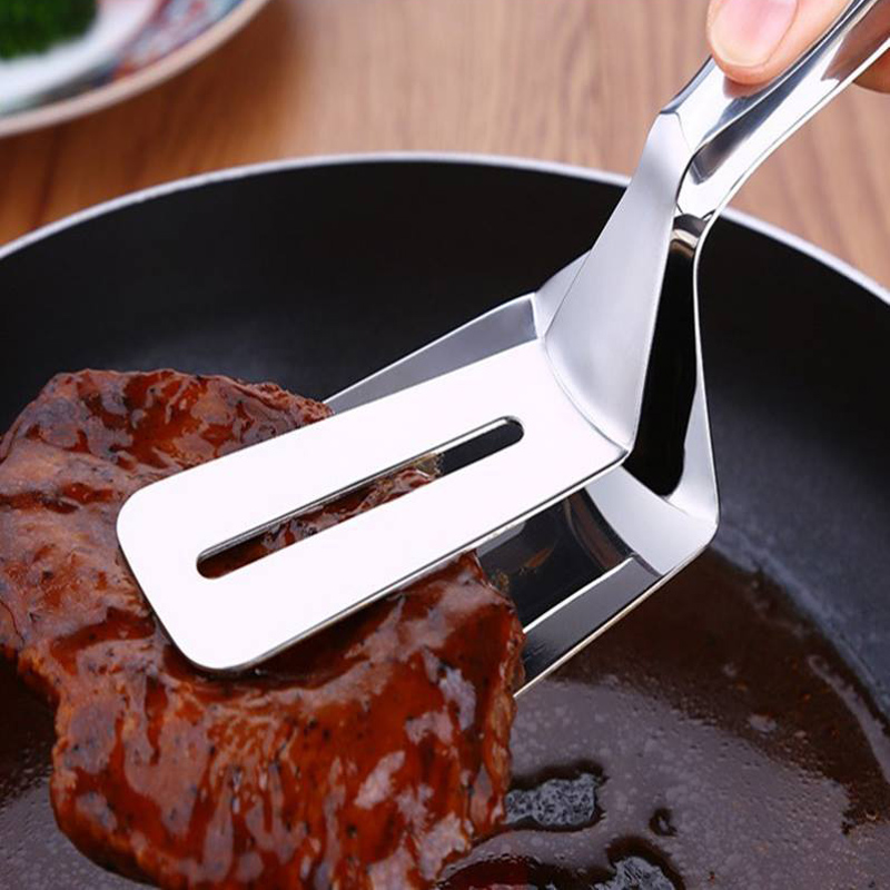 304 Stainless Steel Frying Steak With Fried Fish Fried Egg Food Clips Kitchen Thickened Food Clip Steamed Buns Barbecue Meat Clips