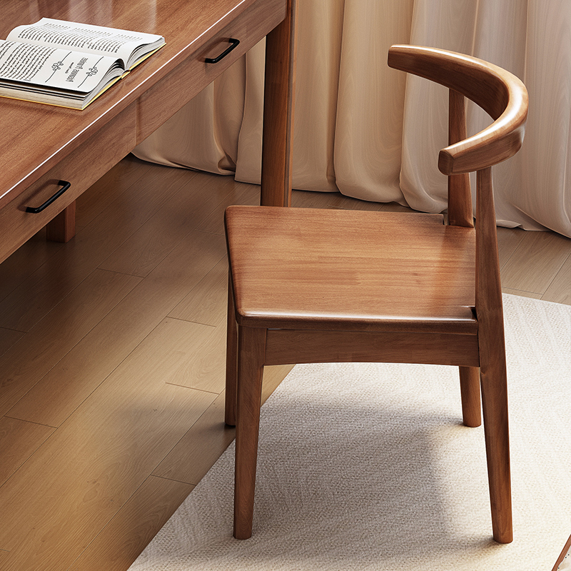 Nordic Solid Wood Dining Chair, Home Leisure Chair with Backrest, Bedroom Desk Chair, Study Office Chair, Simple Computer Chair Nordic Solid Wood Dining Chair, Home Leisure Chair with Backrest, Bedroom Desk Chair, Study Office Chair, Simple Computer Chair