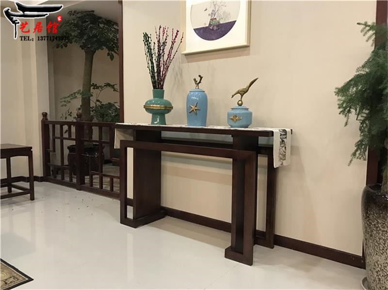 Modern new Chinese style solid wood porch table strip case for table porch foyer living room setting table Chinese furniture customization - Taobao