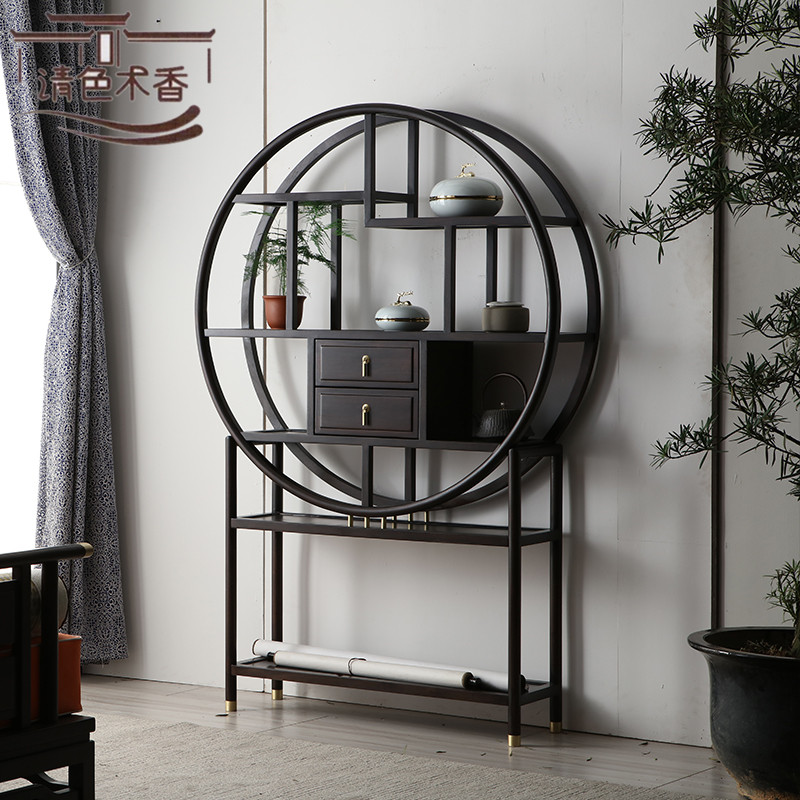 New Chinese All-solid Mumbo Ancient Tea House Dobag Lounge Bookshelf Modern Simple Furniture