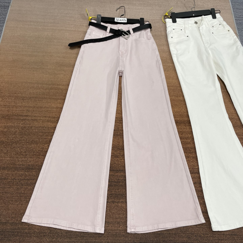 # T6-20475 Pink American-Style Sweet and Gentle Straight-Leg Flared Pants That Don'T Hug the Legs, with Belt, Women'S, High Elasticity