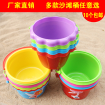Childrens beach toys big and small plastic bucket baby playing sand shovel water tools fishing set kindergarten