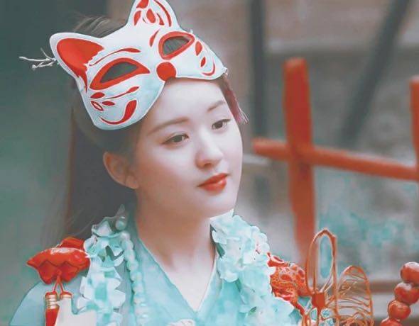 Zhao Lusi's same fox mask painted god girl ancient style half-face cat cos photo props children's toys