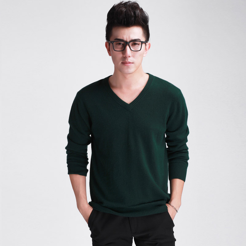 Áo len nam 2017 mới cổ áo trắng nam mùa xuân và mùa thu và mùa đông áo len mỏng áo len cashmere - Hàng dệt kim áo len cardigan nam
