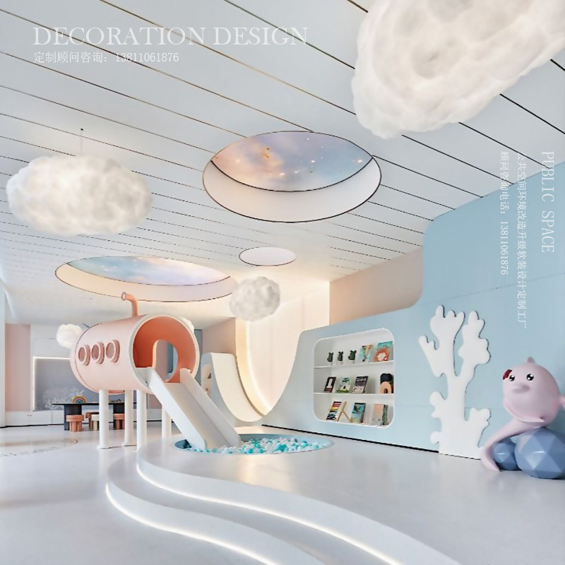 Kindergarten Children Large Slide Terraces Design Park Indoor Fiberglass Toys Baby Wooden Climbing Pleasure Equipment