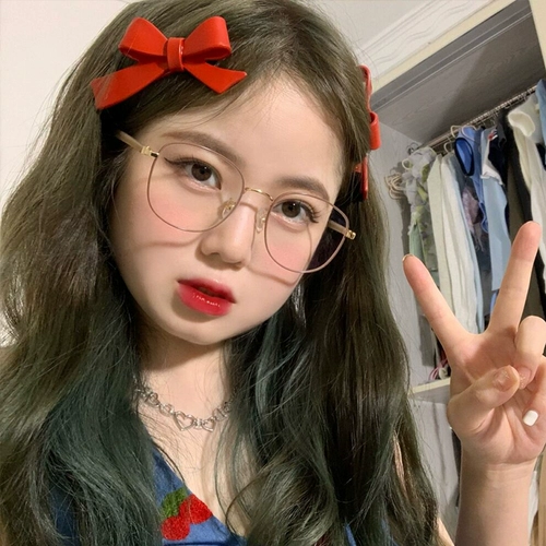 Цветовые стаканы с молочным чаем Myopia Girl можно оборудовать большой рамой, большой рамой, лицом, маленьким сетевым красным вегетарианским артефактом Ins Wind Eye Strach