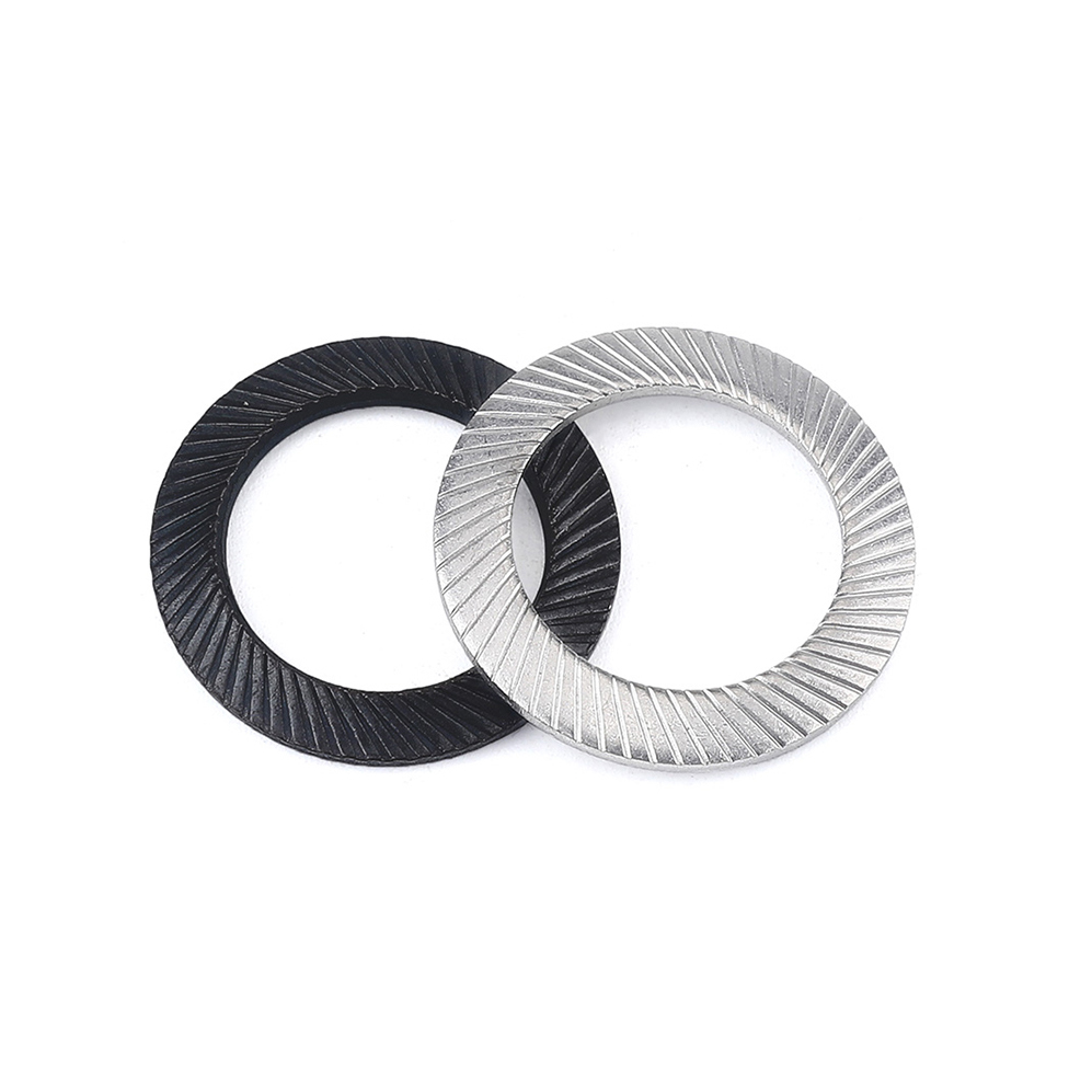 The cushion double tooth lock tightening and loosening washer DIN9250 cone 65 manganese printing stop disc gasket M3-M36