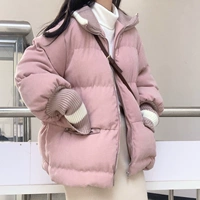 Розовый пуховик, милая зимняя куртка, 2020 года, в корейском стиле, увеличенная толщина