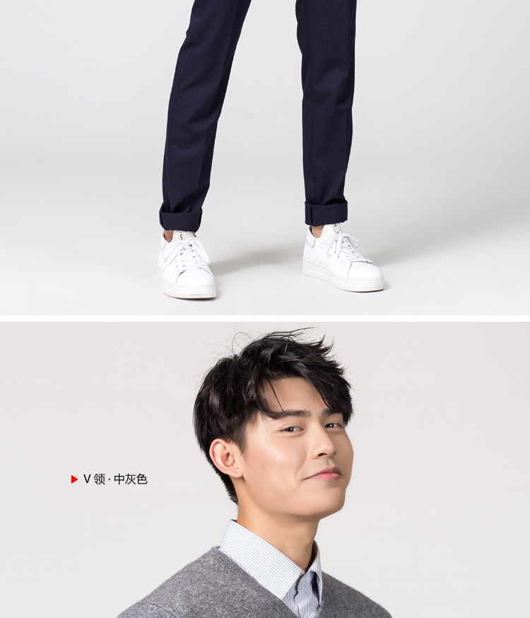 Mùa thu và mùa đông áo len mới Áo len cashmere cổ chữ V Áo len nam cỡ lớn áo len lòng gà dài tay áo len thủy triều áo thể thao