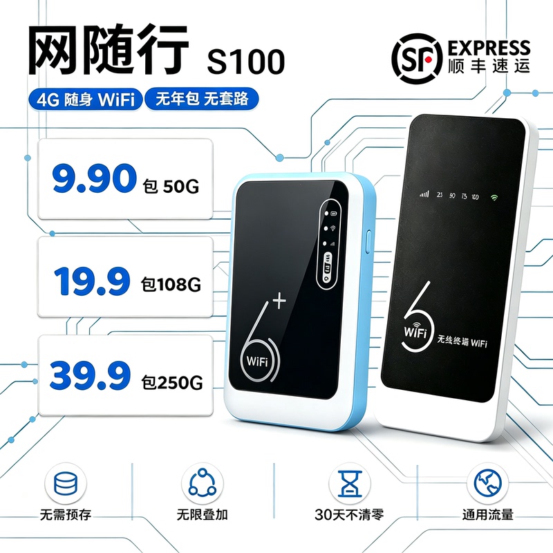 Portable Wifi with Unlimited Speed, No Hidden Fees, 8000Mah Dual-Network Model