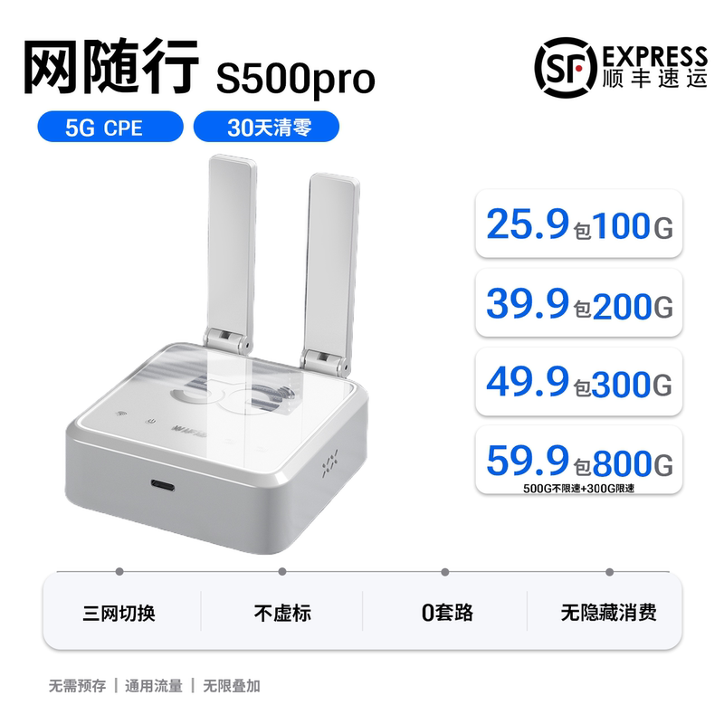5g Cpe Portable Router S500Pro Signal Booster, Wall-Penetrating, Pure Monthly Package, No Pre-Charging, No Annual Package Version 5g Cpe Portable Router S500Pro Signal Booster, Wall-Penetrating, Pure Monthly Package, No Pre-Charging, No Annual Package Version