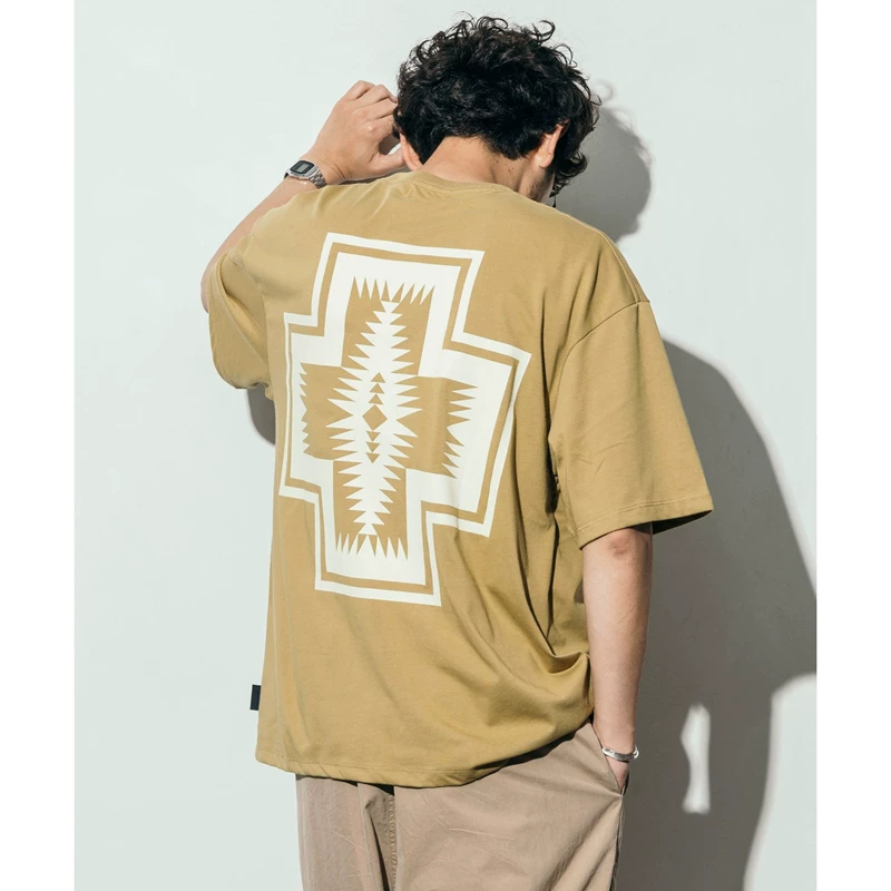 FREAKS STORE 24SS PENDLETON Cotton Polyester Loose Indian Ethnic Print Short Sleeve T-shirt
