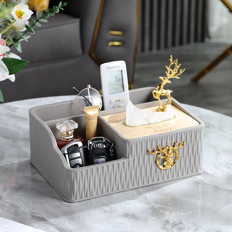 Light luxury creative multi-function tissue box simple home living room coffee table remote control storage toilet paper box decoration decoration