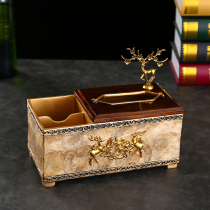European creative retro tissue box luxury multi-function remote control storage tissue box living room coffee table decoration ornaments