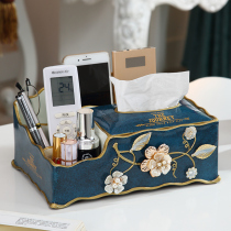 European multifunctional tissue box drawing paper box living room luxury coffee table table bedroom sundries remote control storage box
