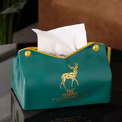 European creative elk tissue box home living room desktop coffee table dining table study ornaments American light luxury sanitary paper box