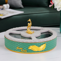 Simple home partition with lid dried fruit plate modern living room coffee table snacks nut candy storage plate decorative ornaments