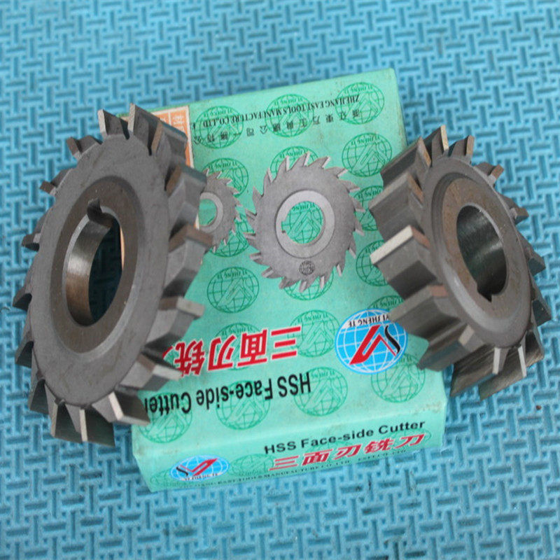 White Steel Three Sided Blade Milling Cutter 63 * 4 5 6 8 10 12 14 14 80 80 80 * 5 6 8 10 12 12 16 16 20